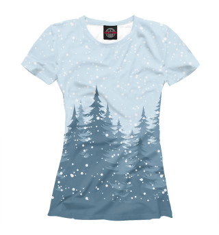 Женская футболка Зимний ельник