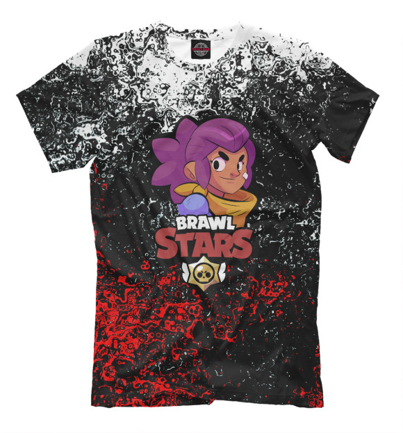Мужская футболка с изображением Brawl Stars Shelly цвета Белый