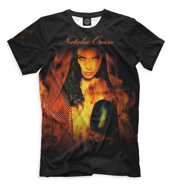 Мужская футболка с изображением Natalia Oreiro цвета Черный