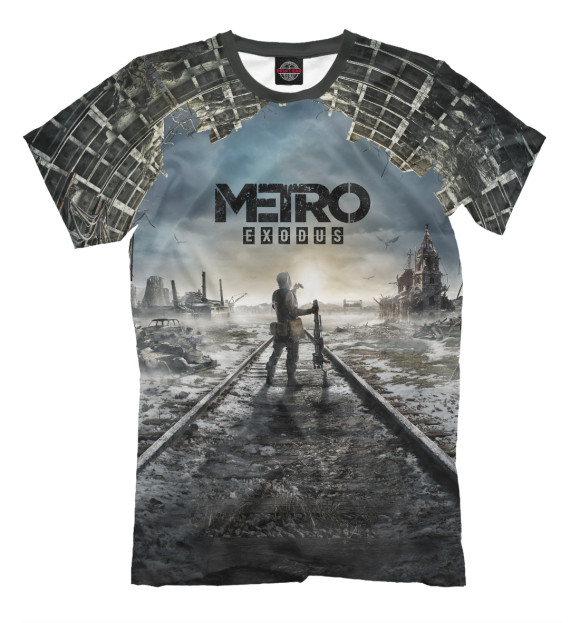 Мужская футболка с изображением Metro Exodus цвета Серый