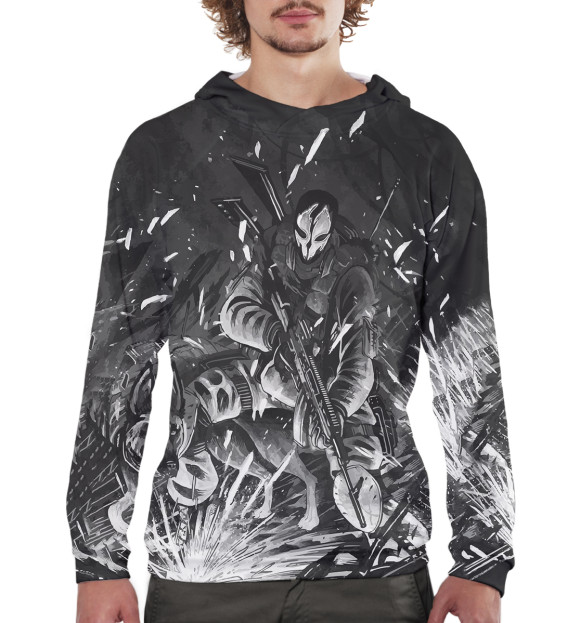 Мужское худи с изображением Ghost цвета Белый