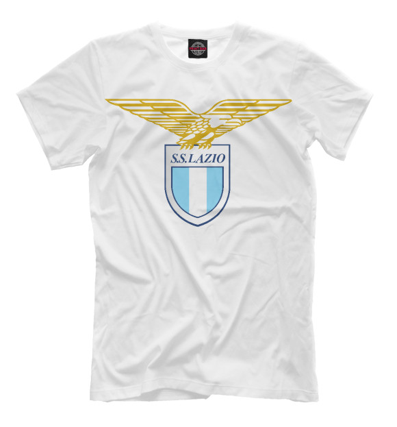 Мужская футболка с изображением ФК Лацио цвета Молочно-белый