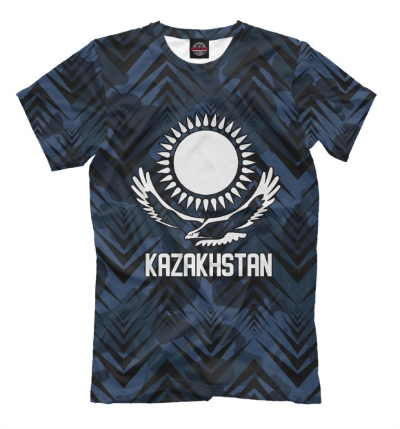 Мужская футболка с изображением Kazakhstan цвета Белый