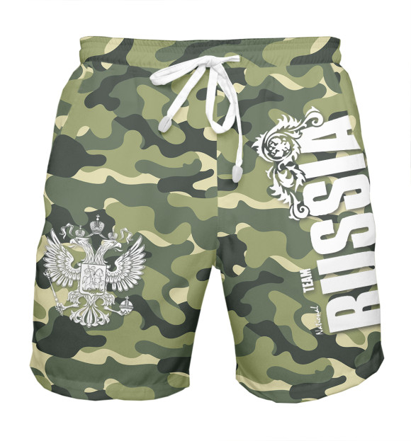 Мужские шорты с изображением Team Russia цвета Серый