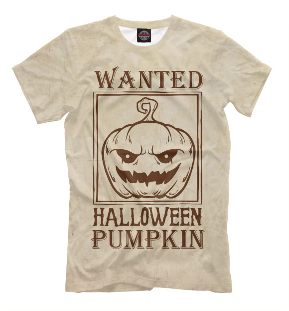Мужская футболка с изображением Helloween Pumpkin цвета Бежевый