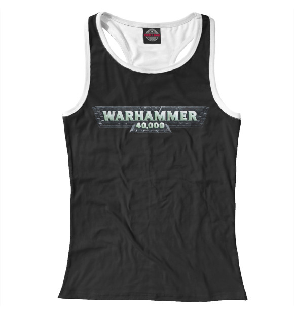 Женская майка-борцовка с изображением Warhammer цвета Белый