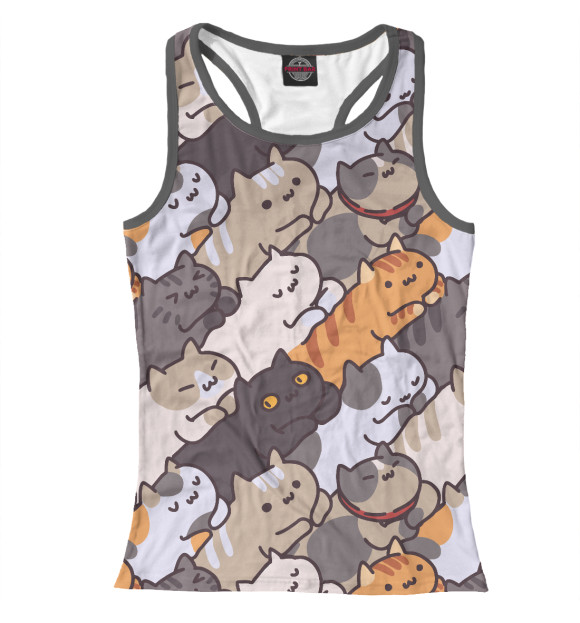 Женская майка-борцовка с изображением Котомания цвета Белый