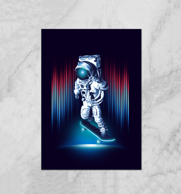 Плакат с изображением Space Skater цвета Белый