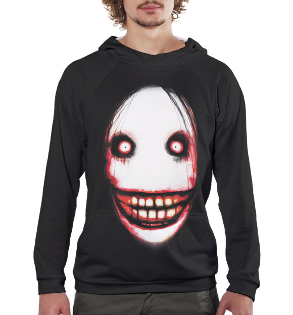 Мужское худи с изображением Хоррор цвета Белый