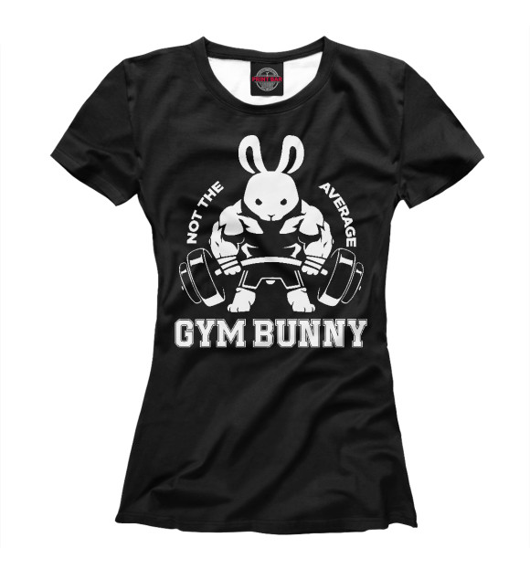 Футболка для девочек с изображением Gym Bunny цвета Белый