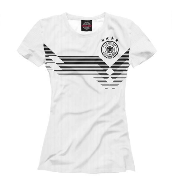 Женская футболка с изображением Сборная Германии 2018 цвета Белый