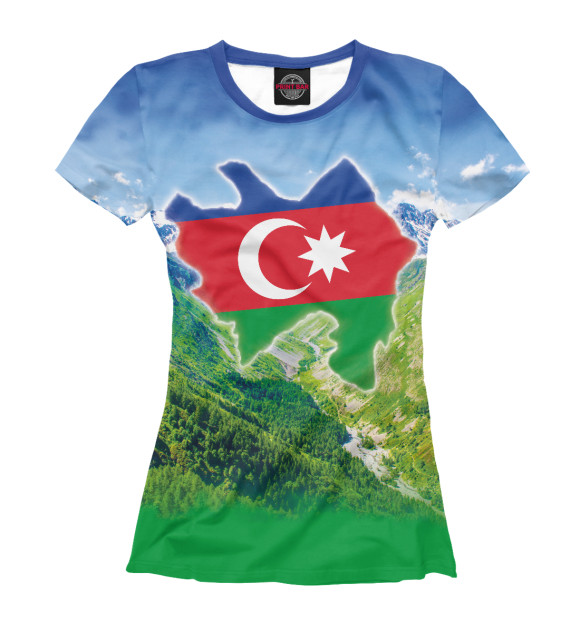 Женская футболка с изображением Горы Азербайджана цвета Белый