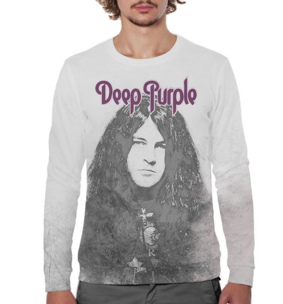 Мужской свитшот с изображением Deep Purple цвета Белый