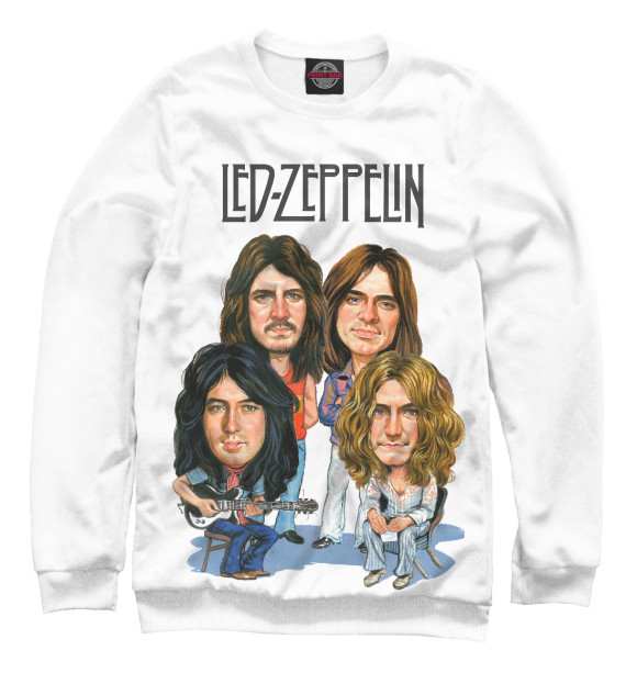 Мужской свитшот с изображением Led Zeppelin цвета Белый