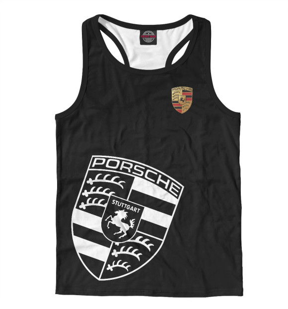 Мужская майка-борцовка с изображением Porsche цвета Белый