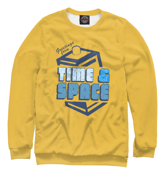 Женский свитшот с изображением Time & Space цвета Белый
