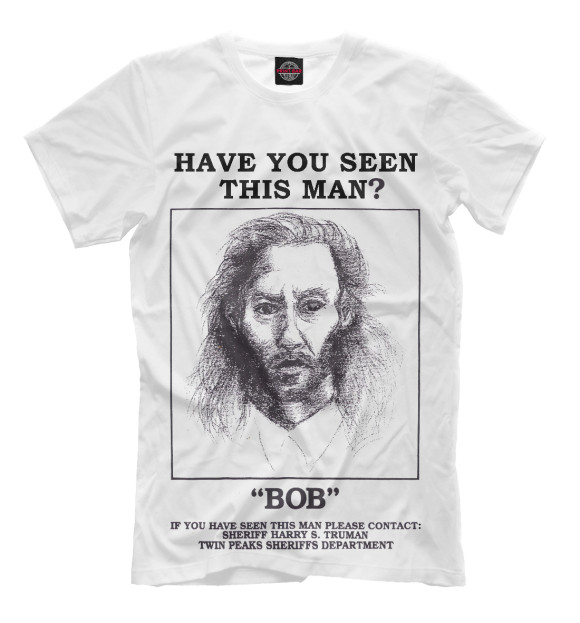 Мужская футболка с изображением Bob цвета Молочно-белый