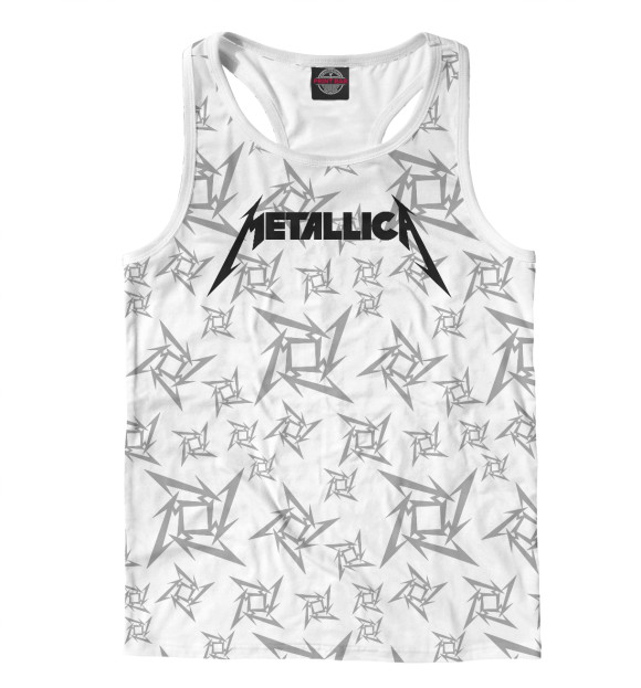 Мужская майка-борцовка с изображением Metallica цвета Белый
