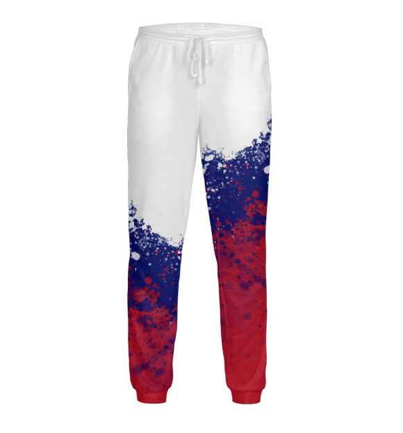 Мужские спортивные штаны с изображением РФ цвета Белый