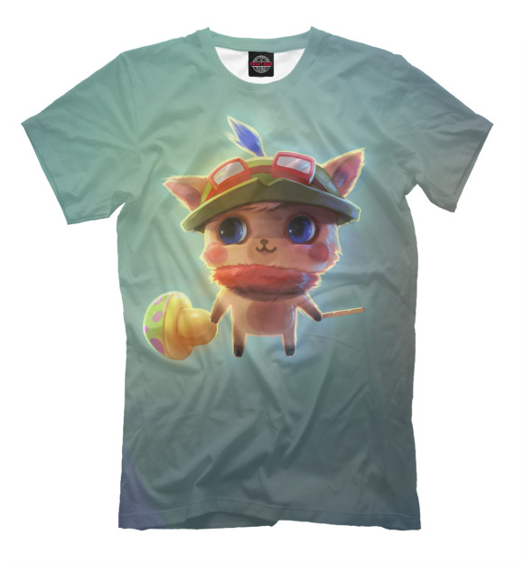 Футболка для мальчиков с изображением Teemo цвета Серый