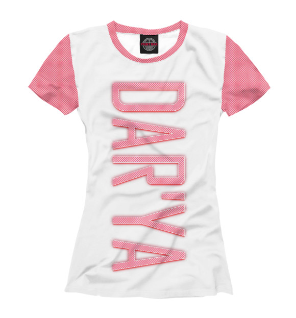 Футболка для девочек с изображением Dar'ya-pink цвета Белый