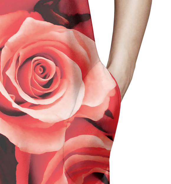 Платье летнее с изображением Розы цвета Белый