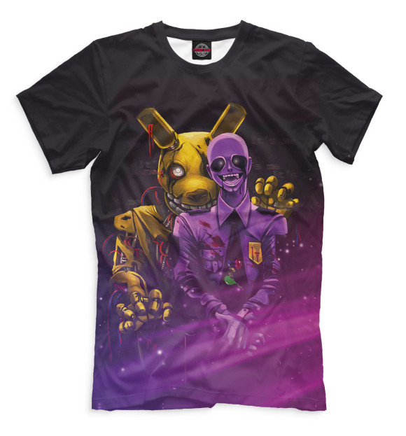 Мужская футболка с изображением Five Nights at Freddy’s цвета Черный