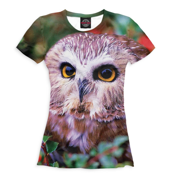 Женская футболка с изображением Совы цвета Белый