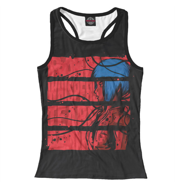 Женская майка-борцовка с притом Призрак в доспехах цвета Белый Женская майка-борцовка с изображением Призрак в доспехах цвета Белый