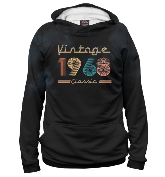Женское худи с изображением 1968 Vintage Classic цвета Белый