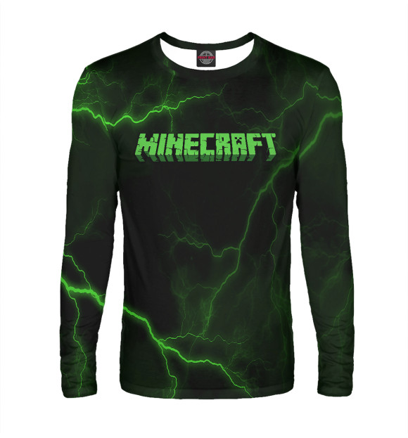 Мужской лонгслив с изображением Minecraft | Майнкрафт цвета Белый