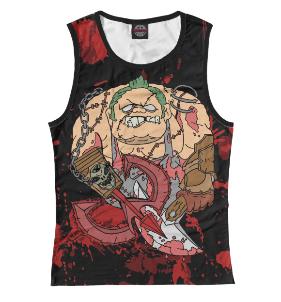 Женская майка с изображением Pudge цвета Белый