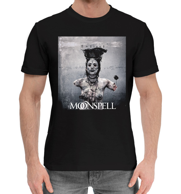 Мужская хлопковая футболка с изображением Moonspell цвета Черный