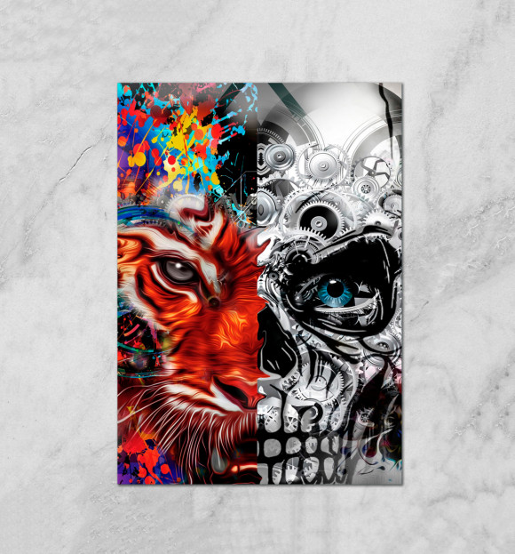 Плакат с изображением Tiger цвета Белый