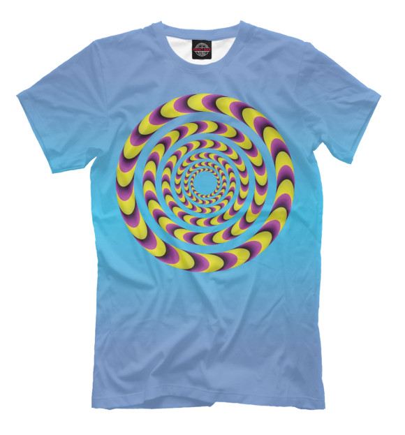 Мужская футболка с изображением Оптическая иллюзия цвета Грязно-голубой