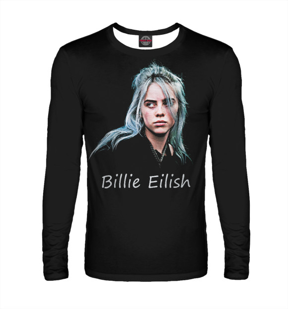Мужской лонгслив с изображением Billie Eilish цвета Белый