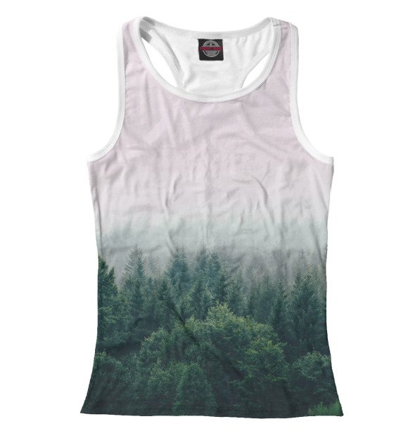 Женская майка-борцовка с изображением Forest 2x цвета Белый