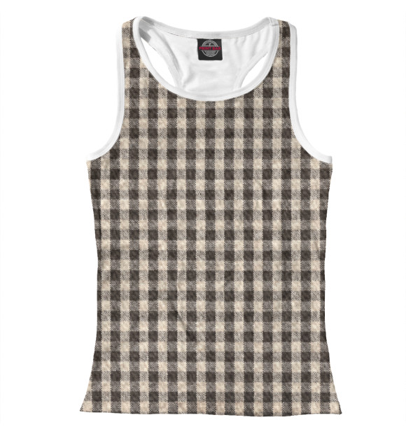 Женская майка-борцовка с изображением Клетка цвета Белый