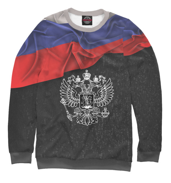 Женский свитшот с изображением Моя Россия! цвета Белый