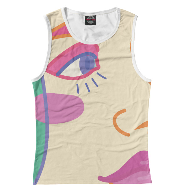 Майка для девочки с изображением Яркий женский портрет цвета Белый