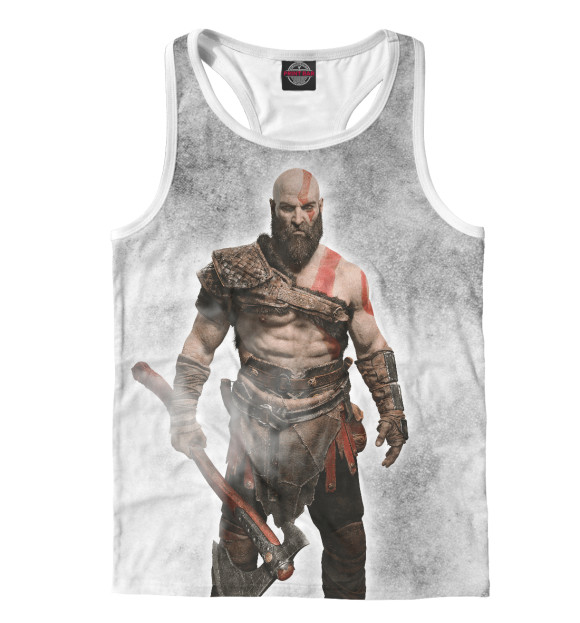 Мужская майка-борцовка с изображением God of War цвета Белый