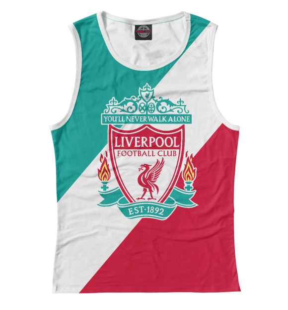 Женская майка с изображением FC Liverpool цвета Белый