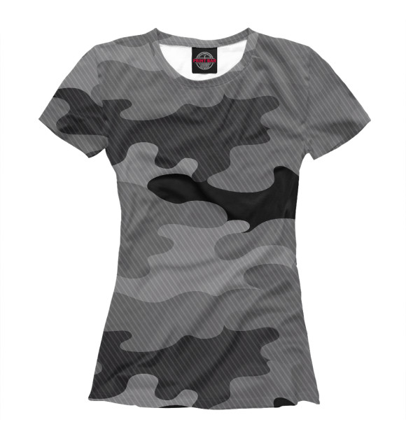 Женская футболка с изображением camouflage gray цвета Белый