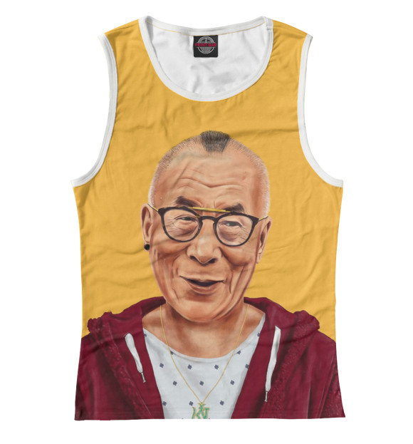 Майка для девочки с изображением Dalai Lama цвета Белый