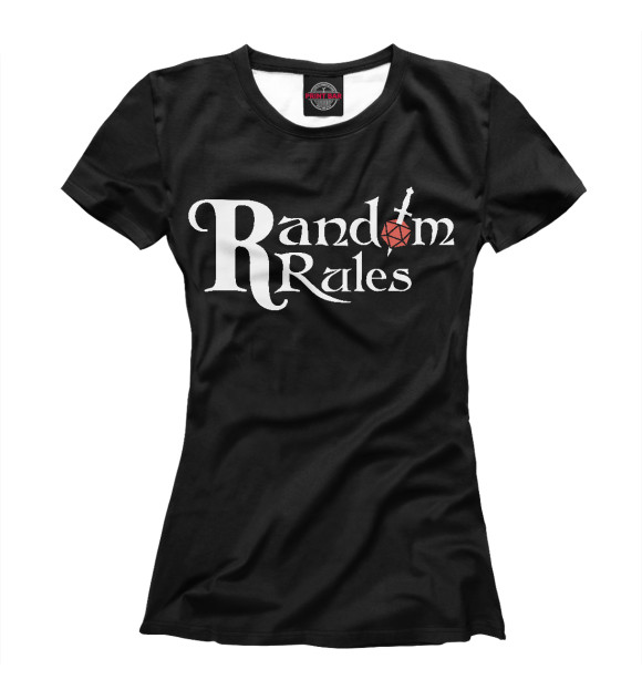 Женская футболка с изображением Random Rules цвета Белый