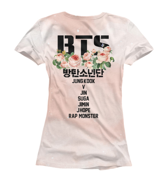 Женская футболка с изображением BTS цвета Белый