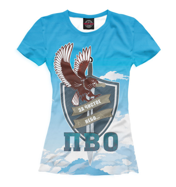 Футболка для девочек с изображением ПВО цвета Белый