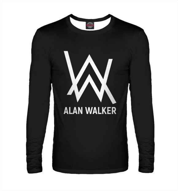 Мужской лонгслив с изображением Alan Walker цвета Белый