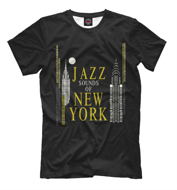 Мужская футболка с изображением Jazz New-York цвета Черный