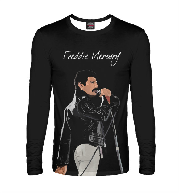 Мужской лонгслив с изображением Freddie Mercury Queen цвета Белый